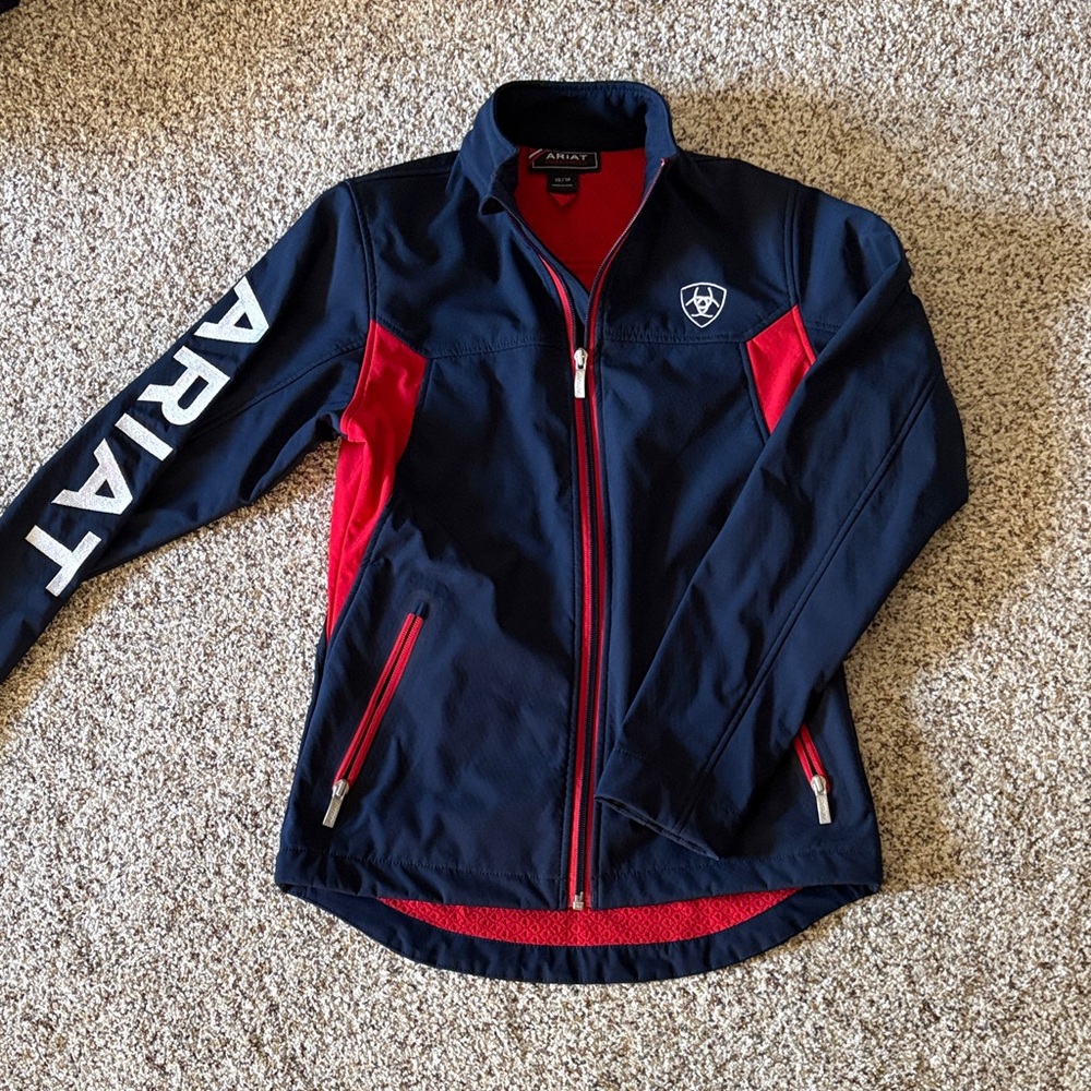 Ariat Dark Blue and Red Zip-Up Jacket